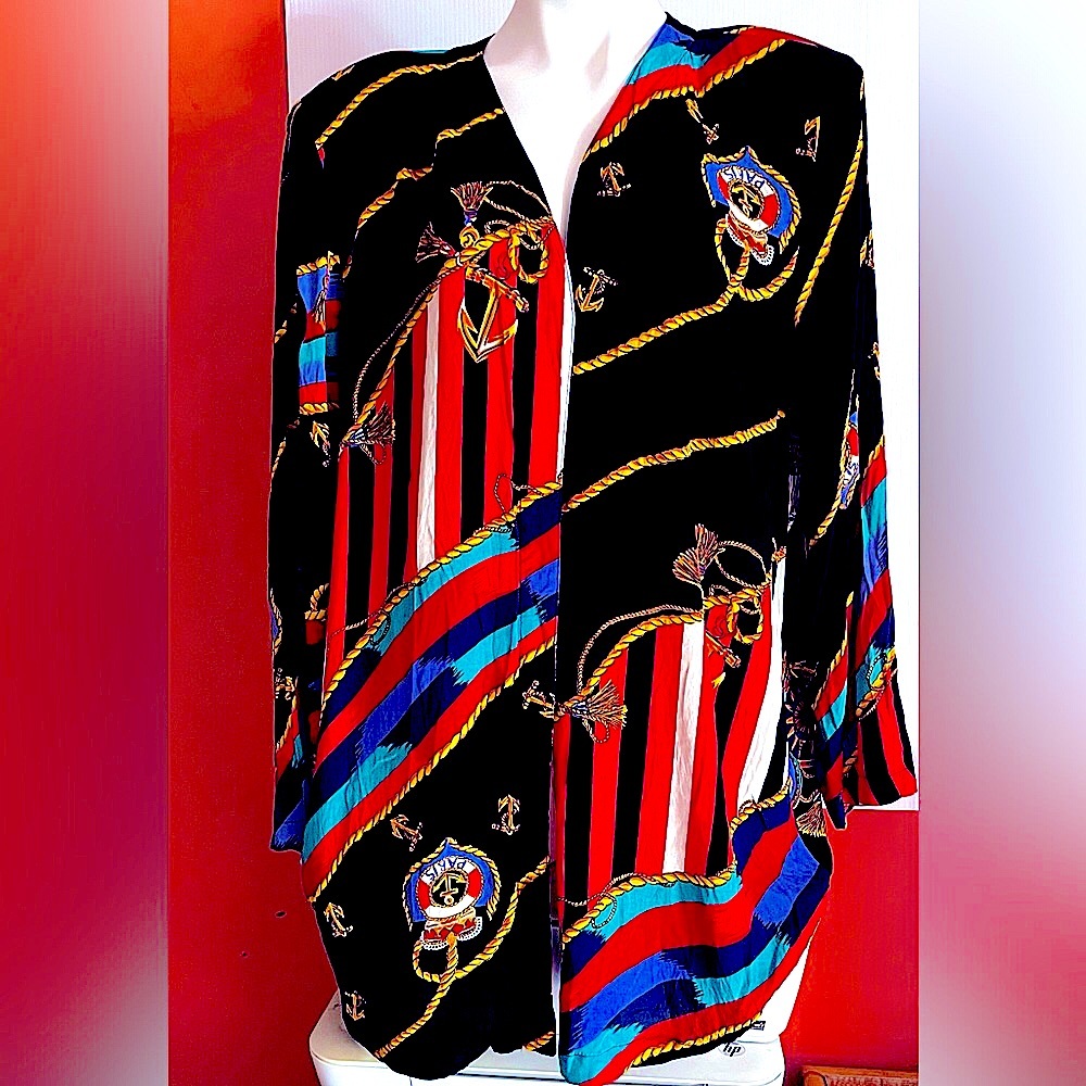 C.M. Shapes Vintage 90's Rayon Women's Open Front Jacket